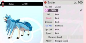 Shiny Zacian stats